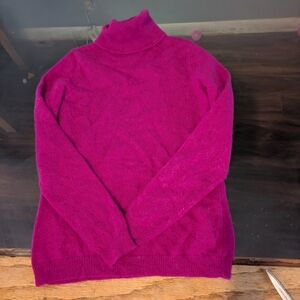 Cozy Fuchsia Turtleneck Sweater - Women's Soft Knit